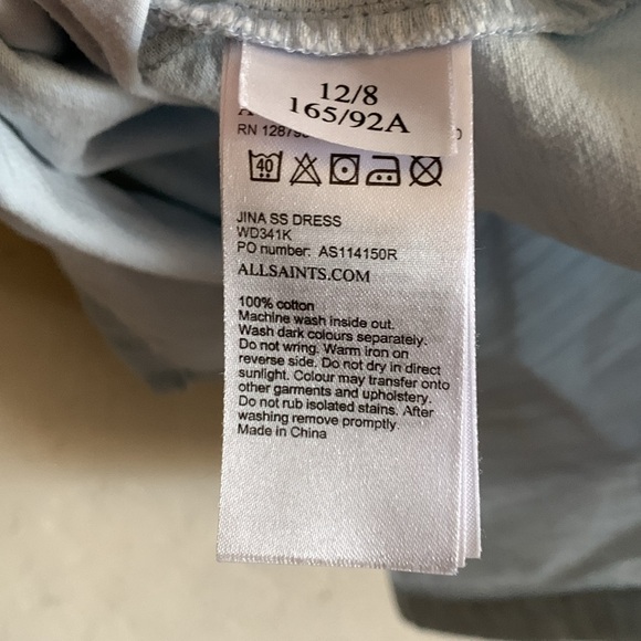 ALLSAINTS Jina Ombre shift Dress Short Sleeve Size 8 - Picture 9 of 9